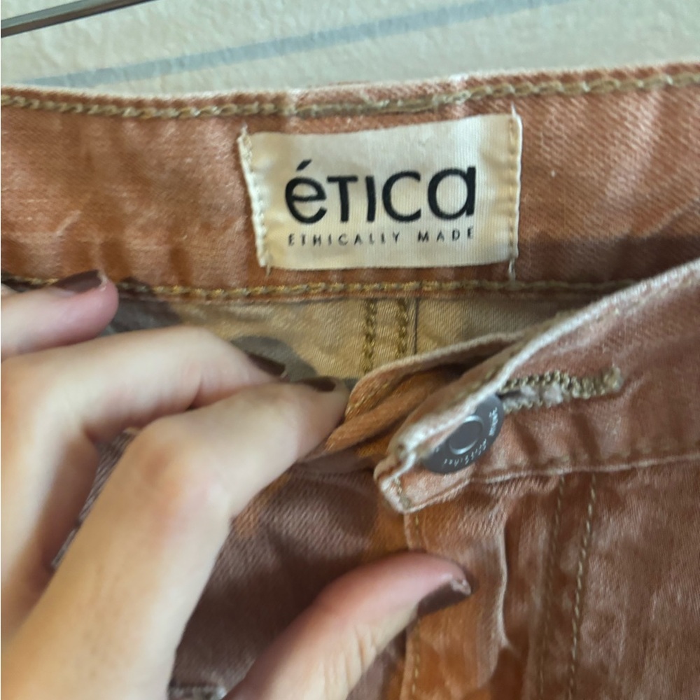 Ético Brown/Pink Wide-Leg Pants‎ size 26 - Picture 2 of 4